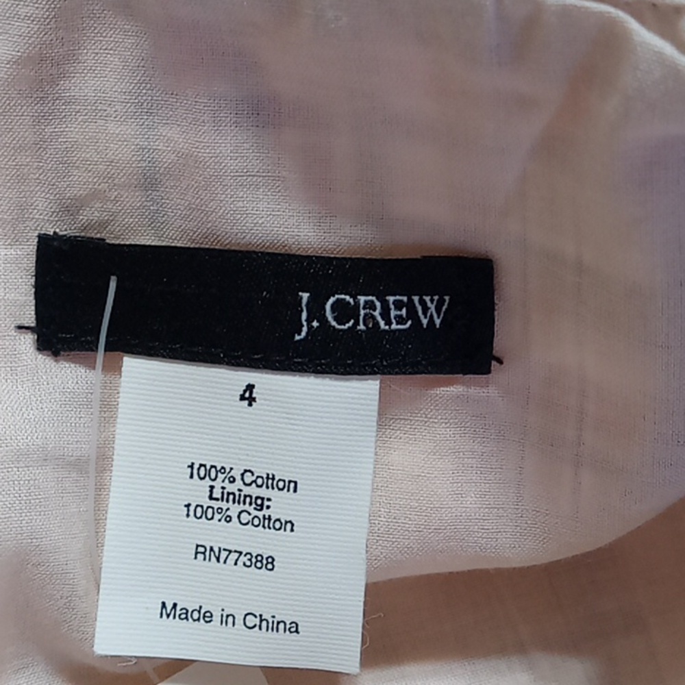 J.CREW Womens Dress 4 NEW  PINK Casual Party Striped Straps COTTON - Picture 5 of 8